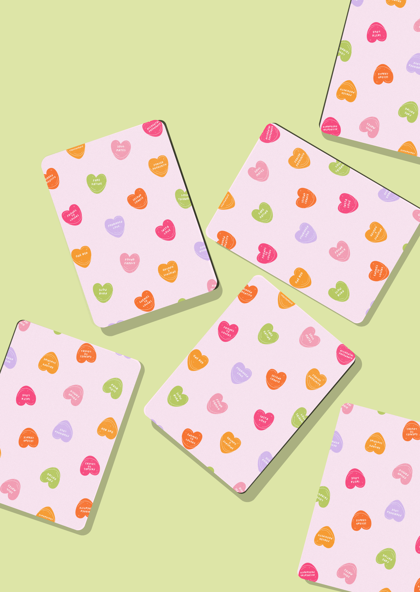 Book Trope Conversation Hearts - Kindle Case