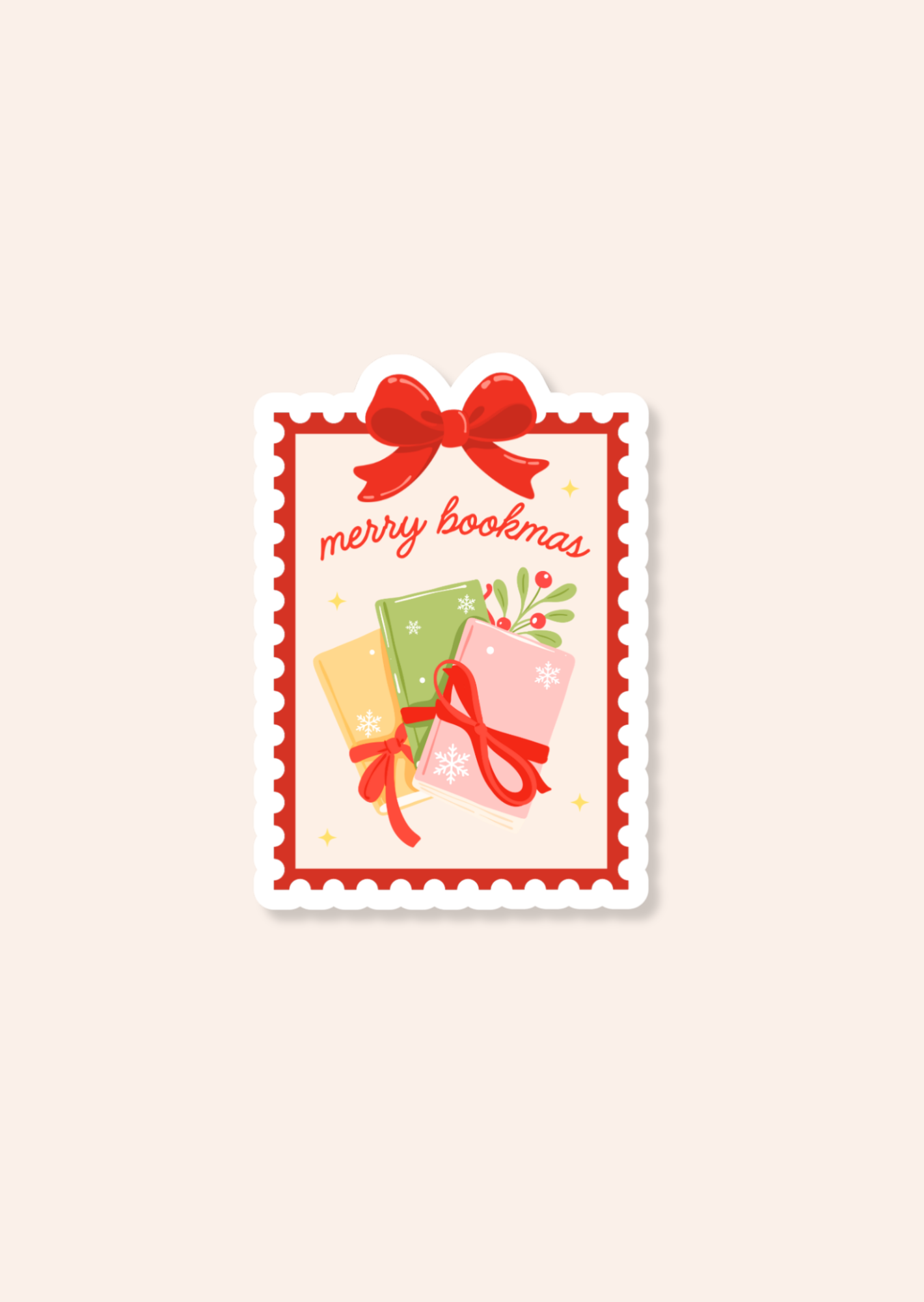 Merry Bookmas Stamp - Stickers