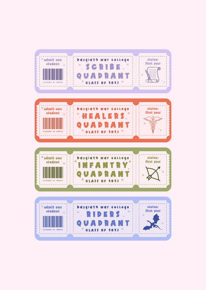 Fourth Wing Quadrants - Bookmarks